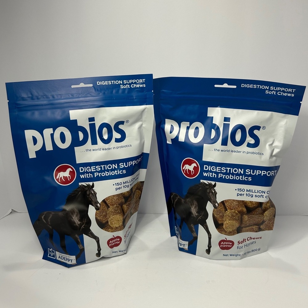 Probios Digestion Support Soft Chews for Horses Apple Flavor 1.32lb 2 Pack